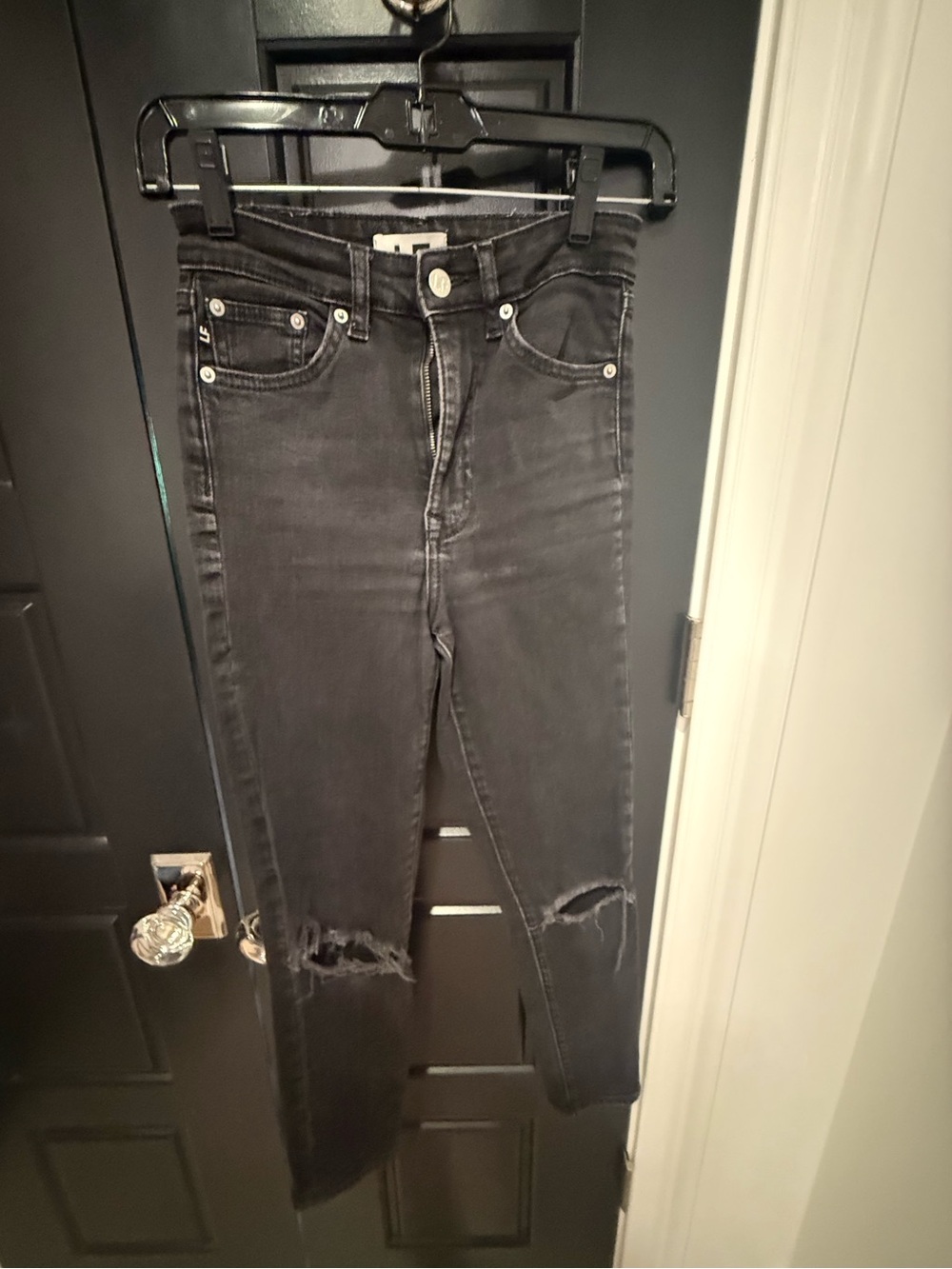 Lovers and Friends Mason High-Rise Black Distressed Skinny Jeans